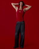 Scrawl Ribbed Tank Top — Red