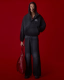 Drape Heavy Brushed Hooded Parka 600GSM — Black