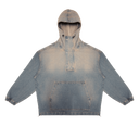 Baptism Oversized Washed Denim Parka — Blue