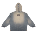 Baptism Oversized Washed Denim Parka — Blue