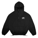 Drape Heavy Brushed Hooded Parka 600GSM — Black